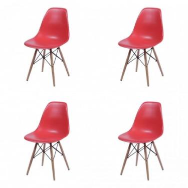 Imagem de Kit 4 Cadeiras Polipropileno Eames Dkr OR Design Vermelho