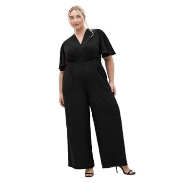 Imagem de City Chic Macacão feminino plus size - Braelynn gola V, Preto, 48