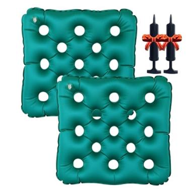 Imagem de Pacote com 2 almofadas de waffle para alívio de pressão - Almofadas de assento infláveis ideais para sentar por muito tempo - Almofada de cadeira de rodas para dores de pressão - Almofada de assento