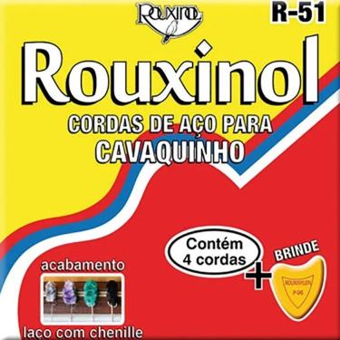 Imagem de Encordoamento Cavaquinho Aço Tradicional Com Chenille Rouxinol R-51 + Palheta Brinde