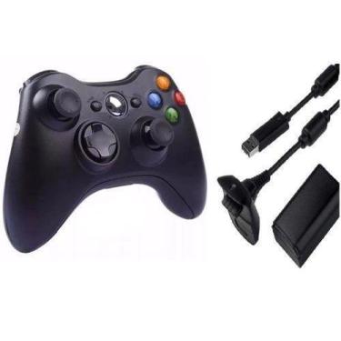 Imagem de Controle compativel para  X Box 360 Sem Fio e bateria Recarregável - m