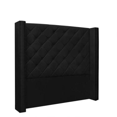 Imagem de Cabeceira Vicenza Cama Box Solteiro 90Cm material sintético Preto - DR
