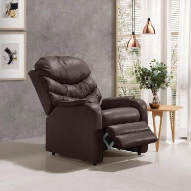 Imagem de Poltrona Portinari Reclinável Sala Quarto Consultório Corano Marrom