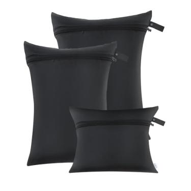 Imagem de babygoal Pacote Com 3 Bolsas Úmidas E Secas Babygoal, À Prova D'Água Para Viagem, Ideal Fraldas De Bebê, Praia, Piscina, Academia, Trajes Banho, Armazenamento Alimentos Roupas (Tamanhos P, M G), 3Sm