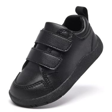 Imagem de MORENDL Sapatos de dedo largo para bebês descalços sapatos de caminhada para bebês meninos e meninas antiderrapante zero drop minimalista tênis conforto atividades ao ar livre, Allblack, 22