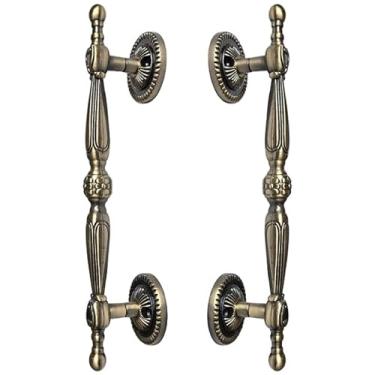 Imagem de Puxador Duplo Berlin 280mm Porta Pivotante Correr Passagem Madeira Vidro Colonial Clássico Rústico Máxima Metais (Bronze Antigo)