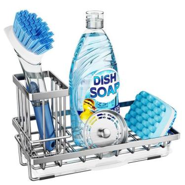 Imagem de Suporte de esponja de cozinha Sink Caddy Consumest em aço inoxidável