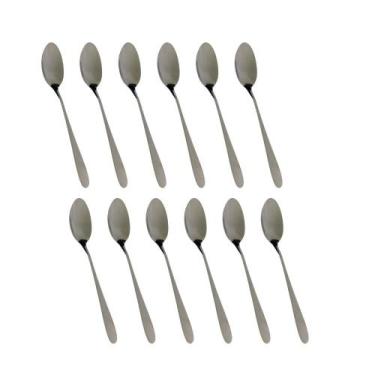 Imagem de Jogo Com 12 Colheres de Chá Sobremesa Aço Inox Imporiente.