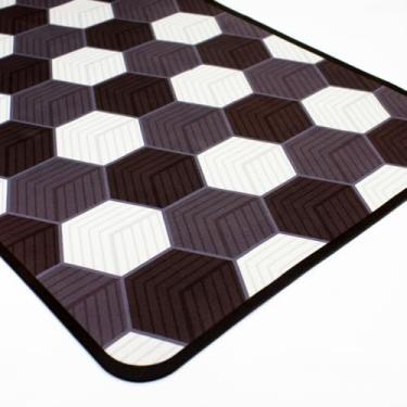 Imagem de Tapete escorredor de Louça em Microfibra Super absorvente 40X30CM Dobrável Aparador de Louça(PRETO E BRANCO 38x58)