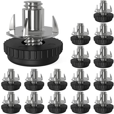 Imagem de KOMOHOM Pacote com 16 niveladores de móveis de aço inoxidável 5/16-18, niveladores de móveis ajustáveis rosqueados, kit de porca em T, pés de nivelamento roscados para mesa, cadeira, pernas de móveis