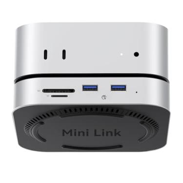 Imagem de ORICO MiniLink Hub Mac mini M4, porta USB 3.0 de 5 Gbps, leitores de cartão SD 3.0/TF 3.0, conector de fone de ouvido de 3,5 mm e conector de microfone (M48P)