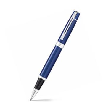 Imagem de Sheaffer Caneta esferográfica de laca azul brilhante 300 com acabamento cromado