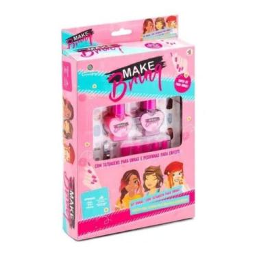 Imagem de Kit De Maquiagem Infantil Kit Unhas Com Tatuagem Make Brinq - Polibrin