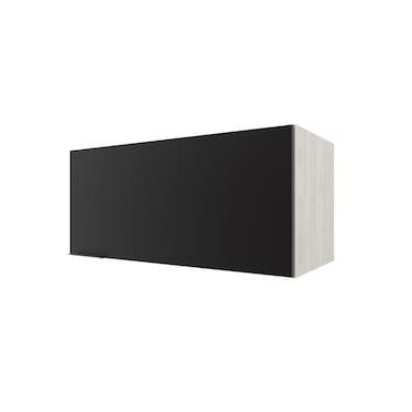 Imagem de Armário Aéreo para Geladeira Bartira Rubi com 1 Porta e 80cm de Largura – Freixo/Preto Poah