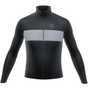 Imagem de Camisa Ciclismo Peluciada Sport Manga Longa Preta - Márcio May Sports,