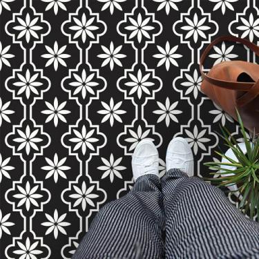 Imagem de MORCART 20 peças de azulejo de vinil de 20 x 20 cm, impermeável, piso DIY para banheiro, cozinha, lareira, casa de animais de estimação, escadas, quartos, parede FT1689-20