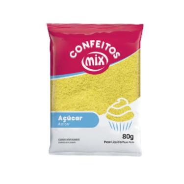 Imagem de Açúcar Colorido Para Bolos, Massas, Recheios, Docinhos Mix, Amarelo