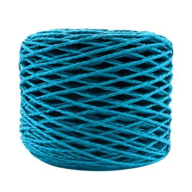 Imagem de Mandala Crafts Fio de ráfia azul-petróleo para embrulho de presente - 200 metros de fita de ráfia de palha de papel natural para crochê, artesanato, decoração, embrulho de presente e projetos DIY