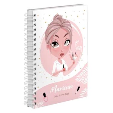 Imagem de Agenda Comercial 2026 Personalizada Capa Dura Manicure Cherry Cores (Rosa)