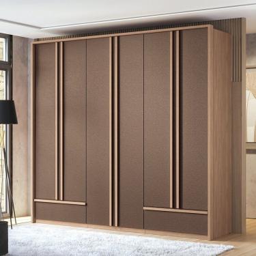 Imagem de Guarda-roupa Torino 06 Portas 5 Gavetas Mdp Wood/ Terracota