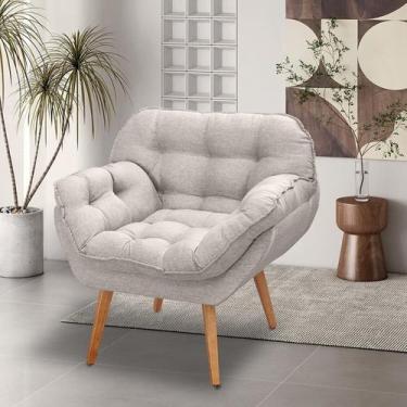 Imagem de Poltrona para Sala de Estar Pés Trapézio Miami Areia - Ares Estofados