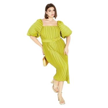 Imagem de City Chic Vestido feminino Citychic Plus Size Krista plissado, Chartreuse, 25 Plus Size