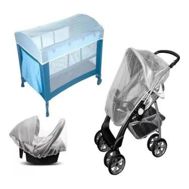 Imagem de Mosquiteiro com Elástico para Carrinho, Berço, Bebê Conforto e Cadeiri