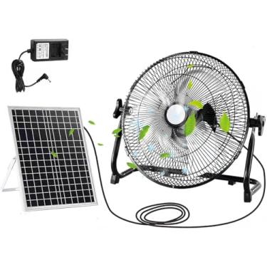Imagem de Ventilador Movido A Energia Solar De 14 ", Ventiladores De Energia Do Painel Solar De 15 W Para Resfriamento De Circulação De Ar De Estufa Ou Galinheiro; Ventilador De, Silver, 18 in (46cm)