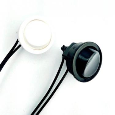 Imagem de Kit Chaves Botão Interruptor Redondo com Fio 6A para Móveis Branco - R