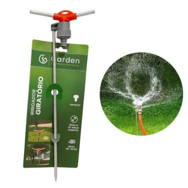 Imagem de Aspersor Irrigador Giratório 6 Jatos 1/2 Metal 12m Jardim Garden