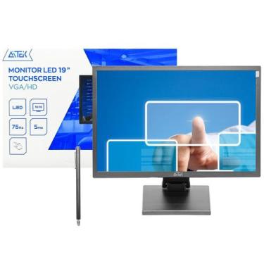 Imagem de Monitor Touchscreen 19" LED Full HD 1920x1080 Entradas HDMI VGA USB 5m