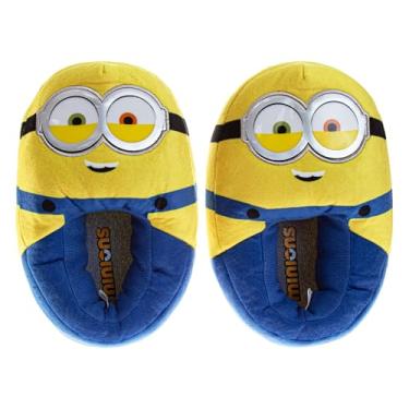 Imagem de Josmo Chinelos Minions para meninas e meninos - Meu Malvado Favorito Sapatos de Casa Confortáveis Pantufa Minion de pelúcia (tamanhos: 5-10 crianças / 11-1 criança pequena / 2-5 crianças grandes