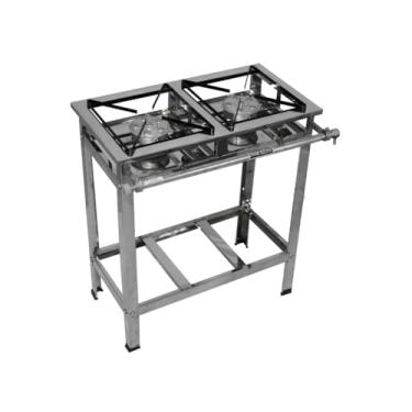 Imagem de Fogão 2 Bocas Alta Pressão a Gás com Queimadores Caulim Inox