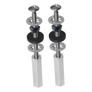 Imagem de IEUDNS aço inoxidável resistente, arruela de borracha, porcas de travamento longas, fácil de instalar, kit de parafusos de fixação para tanque de vaso, 2 Partes