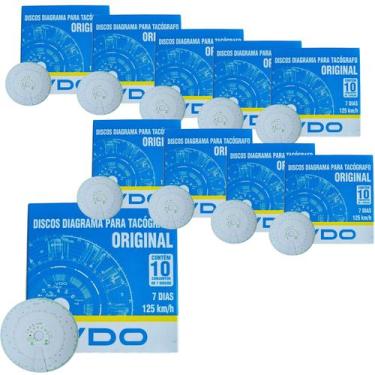Imagem de Kit 10 Disco Diagrama para Tacógrafo 7d Semanal - 125km/h - 10 un (VDO