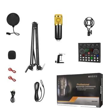 Imagem de Kit para Podcast com Microfone Condensador, Placa de Som V8, Suporte de Braço e Acessórios para Streaming, Gravação e Transmissão ao Vivo
