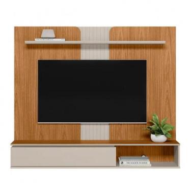 Imagem de Painel Home Friburgo para Tv até 65 com Prateleira Linea Brasil, NATUR