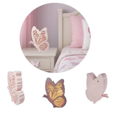 Imagem de Luminária Sem Fio Infantil Borboleta com Luz LED Noturna – Decoração Fofa para Quarto de Menina, Bebê ou Criança | Presente Criativo