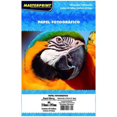 Imagem de Papel Fotográfico Glossy A4 210x297 180g C/ 50 Masterprint