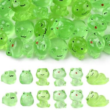 Imagem de UR URLIFEHALL 30 peças 6 estilos mini resina animais kit luminoso sapo verde estatuetas acessórios para DIY jardim bonsai aquário vaso planta decoração casa de boneca