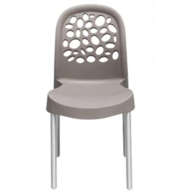 Imagem de Cadeira Deluxe com Pés de Alumínio Forte Plástico Cor Cinza