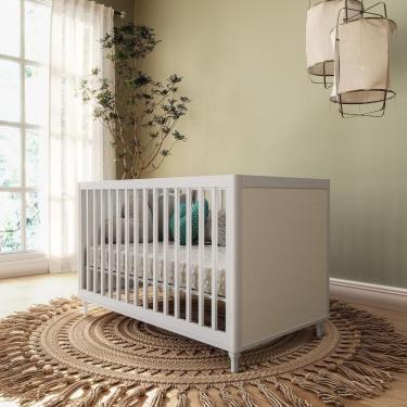 Imagem de Berço Divicar Fofura Padrão Americano 2 Em 1 Mini Cama Rattan Branco