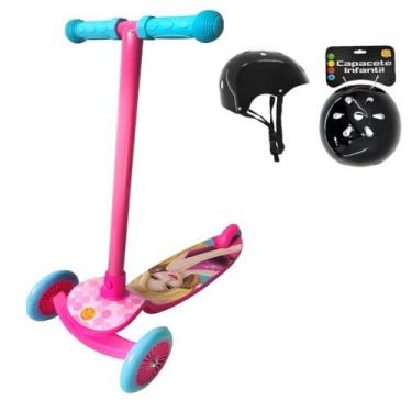 Imagem de Kit Patinete Menina Belinda Rosa Infantil 50Kg Com Capacete - DM Toys