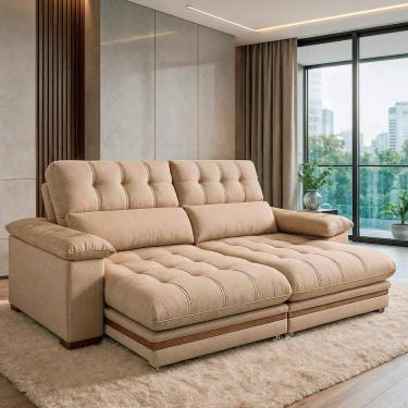 Imagem de Sofá 4 Lugares 2,50m Retrátil e Reclinável Turim Bom Pastor