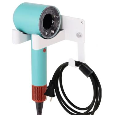 Imagem de Suporte de secador de cabelo montado na parede, suporte de secador de cabelo de alumínio, suporte de secador de cabelo para banheiro, suporte de parede para secador de cabelo supersônico Dyson Suporte