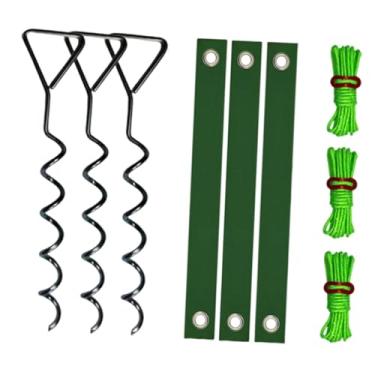 Imagem de WeiLaiKeQi Kit de estacas para árvores Kit de alisamento de árvores em espiral Acessórios de alta resistência para coberturas de jardim, Preto Verde Claro