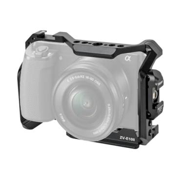 Imagem de Gaiola para câmera ZV-E10 II, Alpha ZV-E10 ii/ZVE10 ii com trava de alça de ombro para câmera e braçadeiras de cabo HDMI/SDI/USB-A/USB-C/Tipo-C, suporta cabo de 2 ~ 6 mm de diâmetro