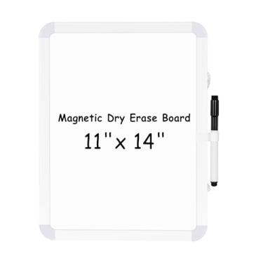 Imagem de WALGLASS Quadro branco pequeno apagável a seco, quadro branco magnético de 28 x 35 cm para parede, geladeira, armário, mini quadro branco portátil para crianças, estudantes, quadro branco para