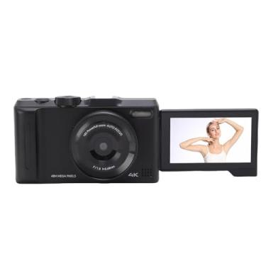 Imagem de Fockety Câmera Digital 4K para Fotografia, Câmera de Vlogging de 48MP de 48MP para YouTube Com Tela Flip de 3 Polegadas, Zoom Digital 18x, Foco Automático e Câmeras Portáteis (Preto)