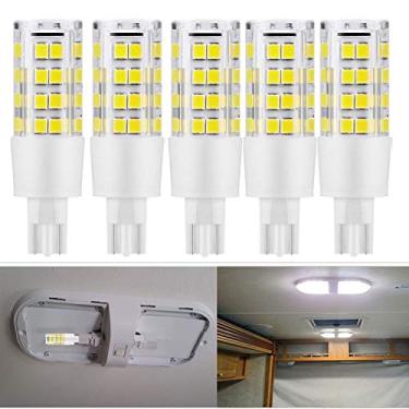 Imagem de SYXKJ Lâmpada de LED de 12 volts 921 cunha, T10 12 V, lâmpadas de iluminação interior RV para trailers, Motorhome, 5ª roda, 400LM Marine Boat Dome Light (5 pacotes, 6000 K branco)